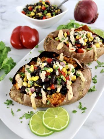 Vegan Black Bean Stuffed Sweet Potatoes – Nutritious Deliciousness